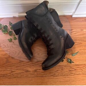 Freebird distressed Black DART Boots. Lace up with zipper for easy access.